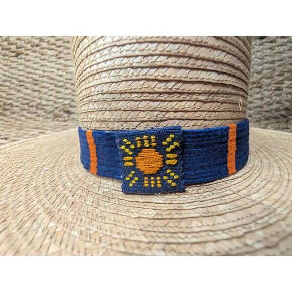 Sunshine Tienda Navy and Orange Palm Sun Hat Handmade Size XXS Auburn GameDay main image 10